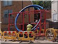 Water main replacement pipe, East Finchley