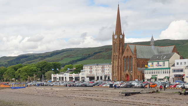 St Columba's Church and Largs seafront
