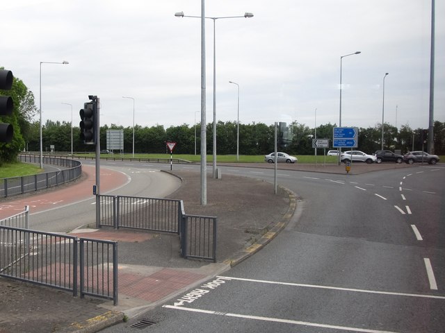 Pedestrian crossing on the M1 access road from Dublin Airport