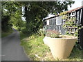 Plant pot and shed on Frogmore Hill