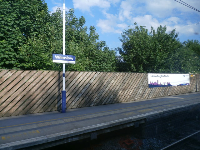Platform at Wilmslow train Station
