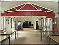 TM1973 : Denham village hall (interior) by Evelyn Simak