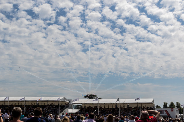 The Red Arrows at the Goodwood Festival of Speed 2015