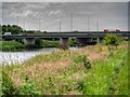 SD5830 : River Ribble, M6 Junction 31 Sliproad near Samlesbury by David Dixon