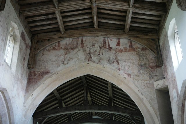 Church of St Andrew, Pickworth: Painted chancel arch