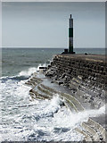 SN5780 : The breakwater, Aberystwyth harbour by David P Howard