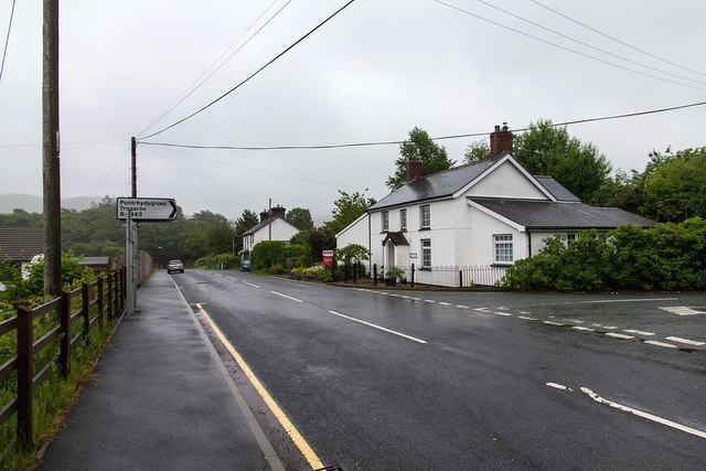 Road junction at Devil's Bridge © David P Howard :: Geograph Britain ...