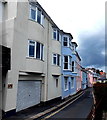 Colourful houses, narrow road, Southtown, Dartmouth