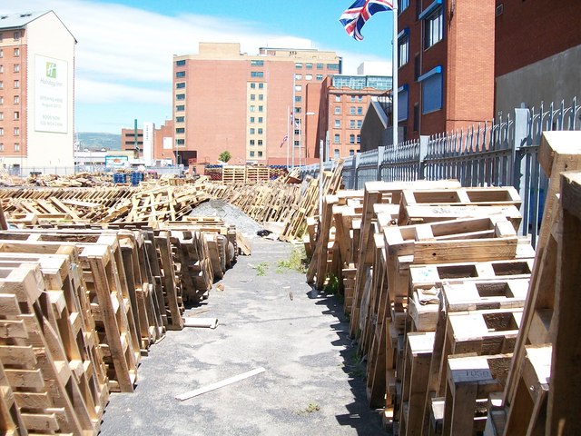 Not a pallet factory but the site of Belfast's biggest Eleventh Night Bonfire
