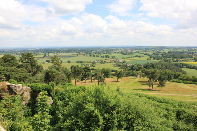 The view south east from Beeston Castle