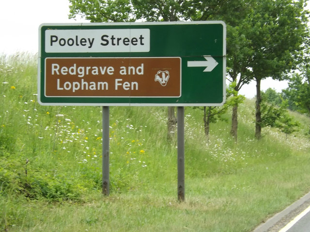Roadsign on the A1066 Diss Road