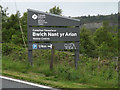 SN7281 : Bwlch Nant yr Arian sign by Geographer