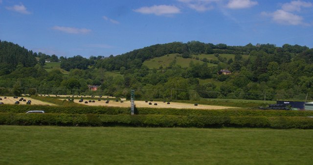 A483 and Severn valley, from the railway