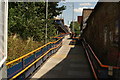 View up the ramp to Hackney Wick station from Wallis Road