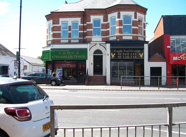 Businesses at the corner of Lower Ormeau Road and Agincourt Avenue