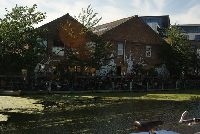 View of the rear of the Counter Cafe from the River Lea Navigation