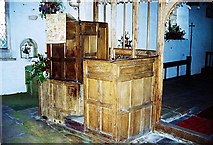 TF0433 : Two-decker pulpit at Pickworth, near Bourne, Lincolnshire by Rex Needle