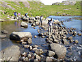 NG4819 : Stepping stones over the Scavaig River by Oliver Dixon