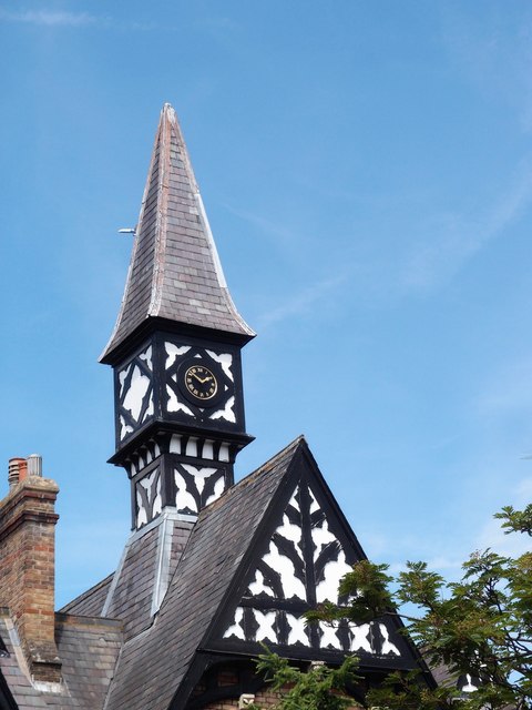 Decorated gable and clock-tower, Ellison House, Windsor