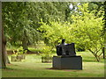 Reclining figure by Henry Moore in the woodland garden at Hatfield House