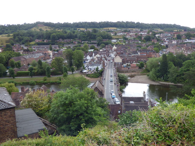 Bridgnorth: View from top station of the Cliff Railway