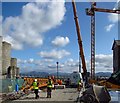 Harlech Castle tower crane removal