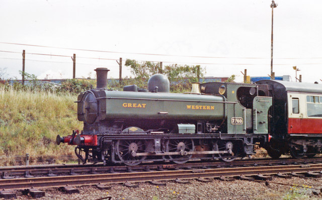 Preserved ex-GWR 0-6-0PT on Great Central Railway at Loughborough, 1992