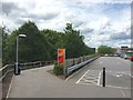 SJ8446 : Newcastle-under-Lyme: path and edge of Sainsbury's car park by Jonathan Hutchins