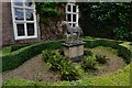 Godinton House north aspect: Horse sculpture surrounded by a dwarf box hedge