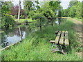 Bench by the New River east of Yewlands, EN11