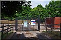 Entrance gates to National Grid Bilford Road site, Worcester