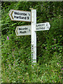 Signpost at  Watergap Cross near Welcombe, Devon