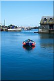 SX0144 : Mevagissey Inner Harbour and Gig by Peter Skynner