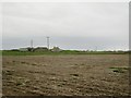 SN6193 : Ploughed field near Ty Canol farm, Ynyslas by Robin Stott