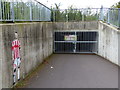 Locked underpass leading to the Britannia Stadium