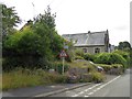 Bus stop and Methodist church in Yealmpton