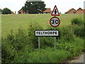TG1617 : Felthorpe Village Name sign on The Street by Geographer