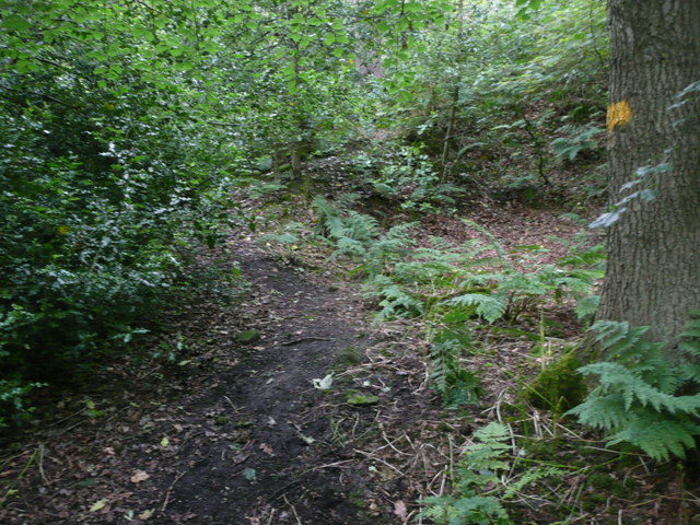Footpath leaving a small abandoned quarry