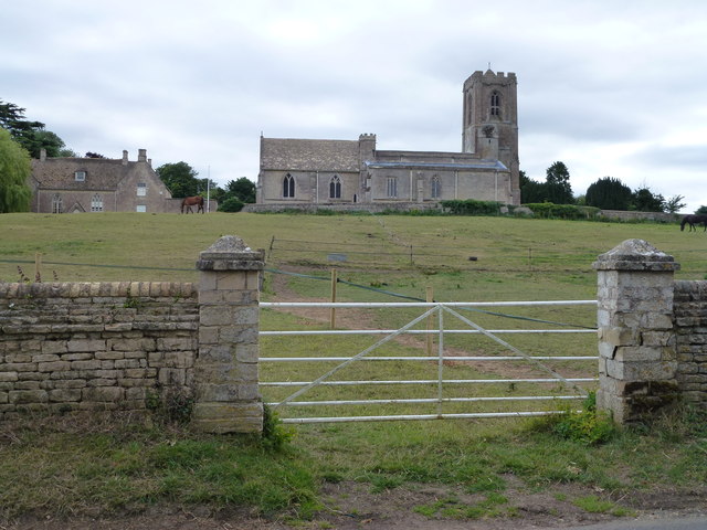 Paddock and church in Ufford near Stamford