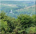 SU6822 : East Meon's church of All Saints from Butser Hill by Rob Farrow