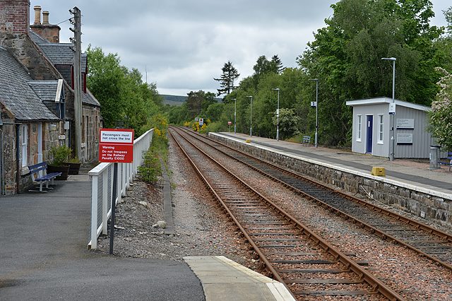 The northbound platform, Lairg station