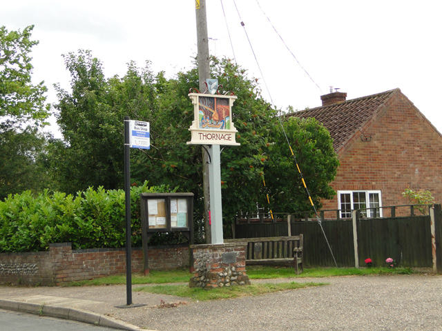 New village sign at Thornage