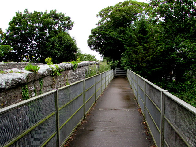 Railway footbridge alongside the A4139 bridge in Lamphey