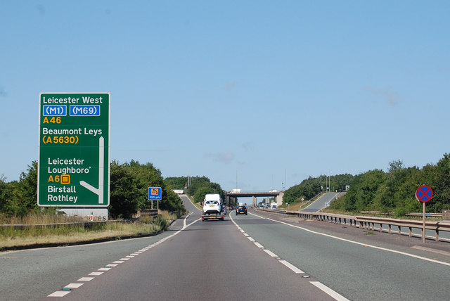 A46 approaching junction to A6 © J.Hannan-Briggs cc-by-sa/2.0 ...