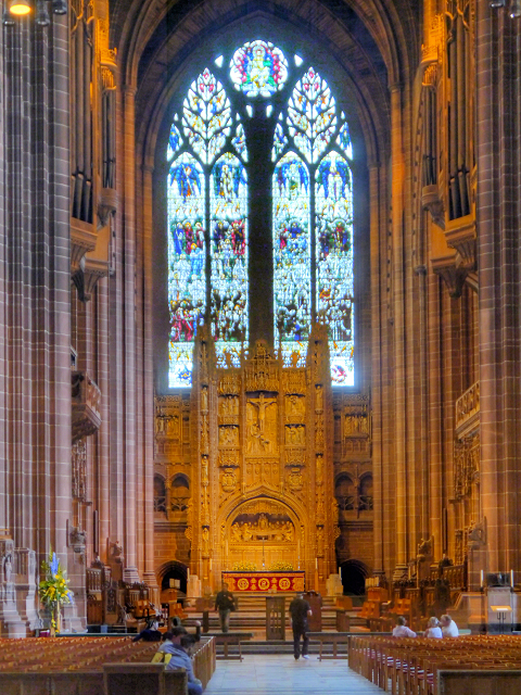 Chancel, High Altar and Te Deum Window, Liverpool Cathedral