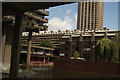 View of the Barbican Estate from the area with the London Wall ruins next to it