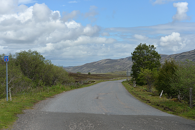 The old A9 leaves Dalwhinnie