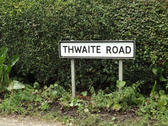 Thwaite Road sign