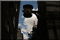 View of the clock of St Magnus the Martyr church and the Monument from St Magnus the Martyr church