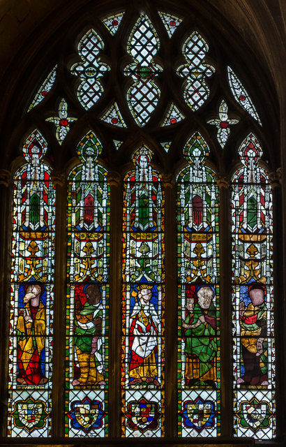 Stained glass window, S.II, Tewkesbury Abbey